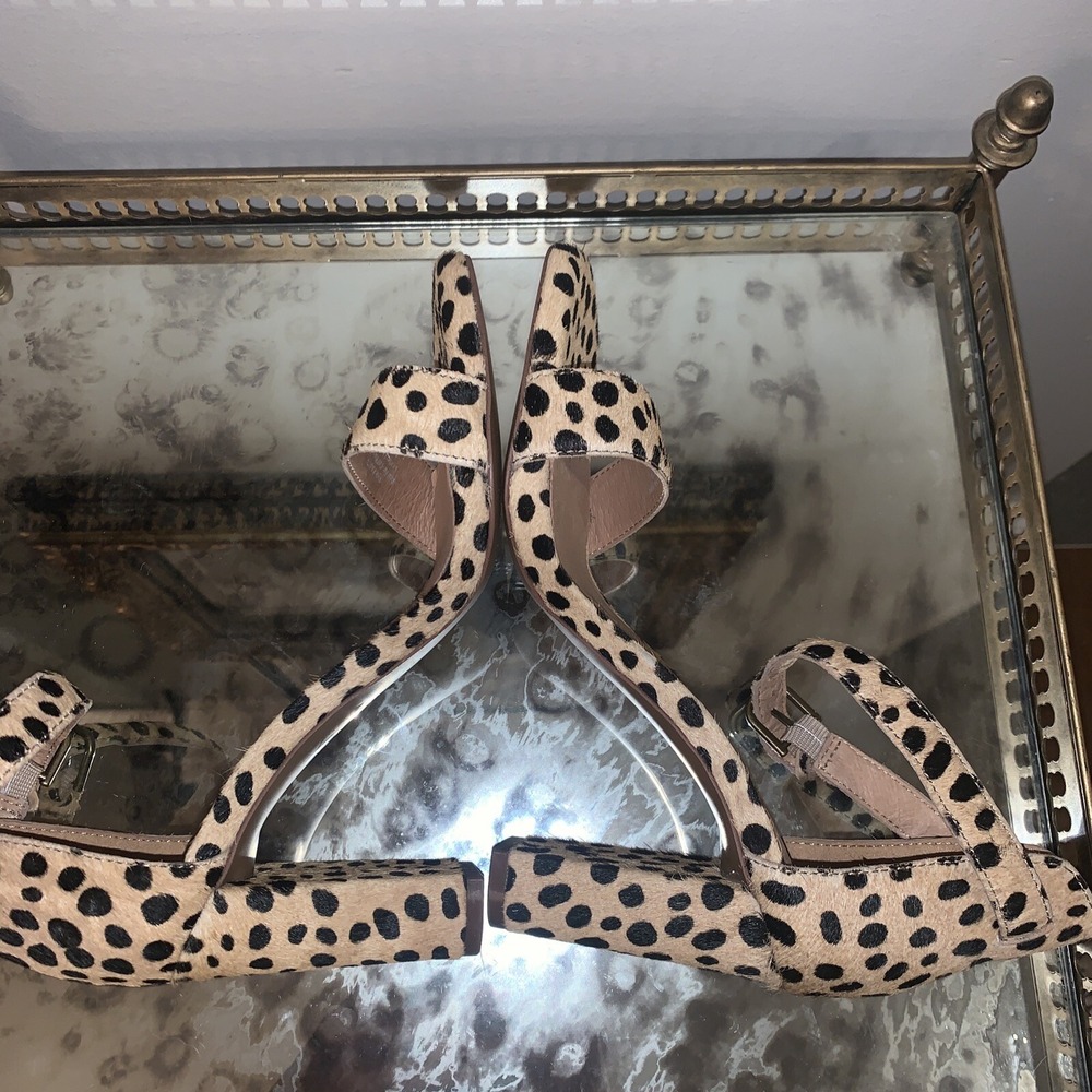 Madewell Brooke Ankle Strap Sandal Womens 6 in Spot Dot Calf Hair - Picture 6 of 7